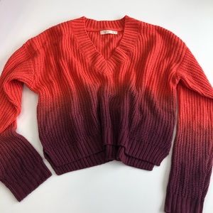 Harper Heritage Ombré Sweater orange to burgundy